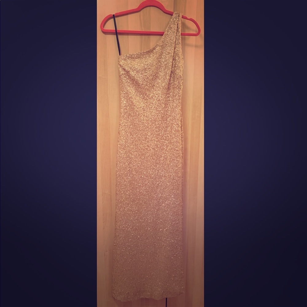 Rose gold gown worn once